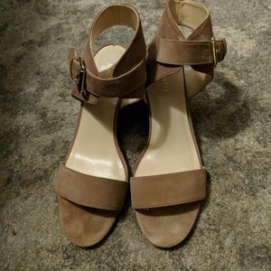 Nine West Suede Block Heel Sandal